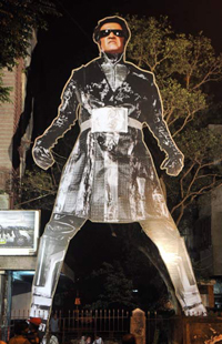 70 ft Cut-out of Indian Super-Star Rajanikanth