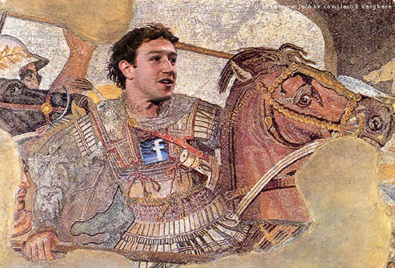 Mark Zuckerberg face on Alexander the Great