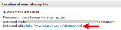 Sitemap URL in WordPress Sitemap for Google Plugin